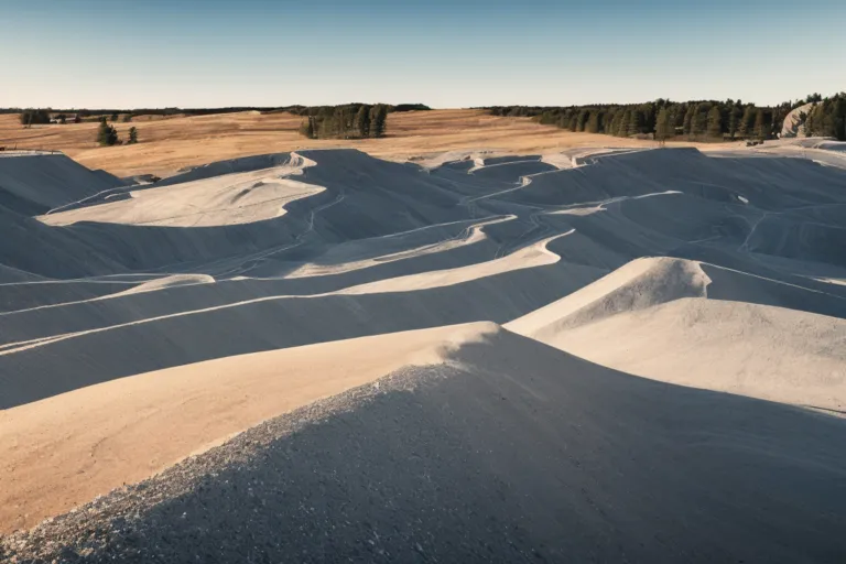 A large sand mine with the prarie in the background, showing the importance of strategy in Identifying M&A opportunities in aggregates