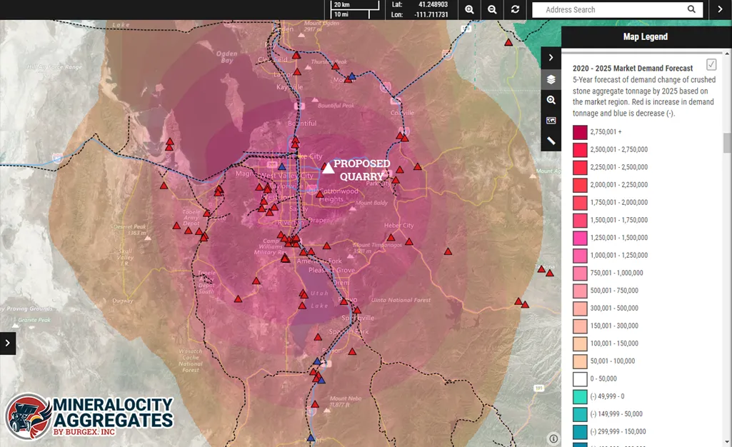 Parleys Canyon Mineralocity Aggregates Data