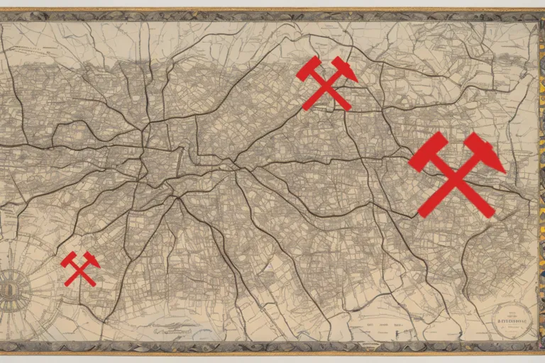 A map showing construction aggregate quarries, symbolizing aggregate merger synergies